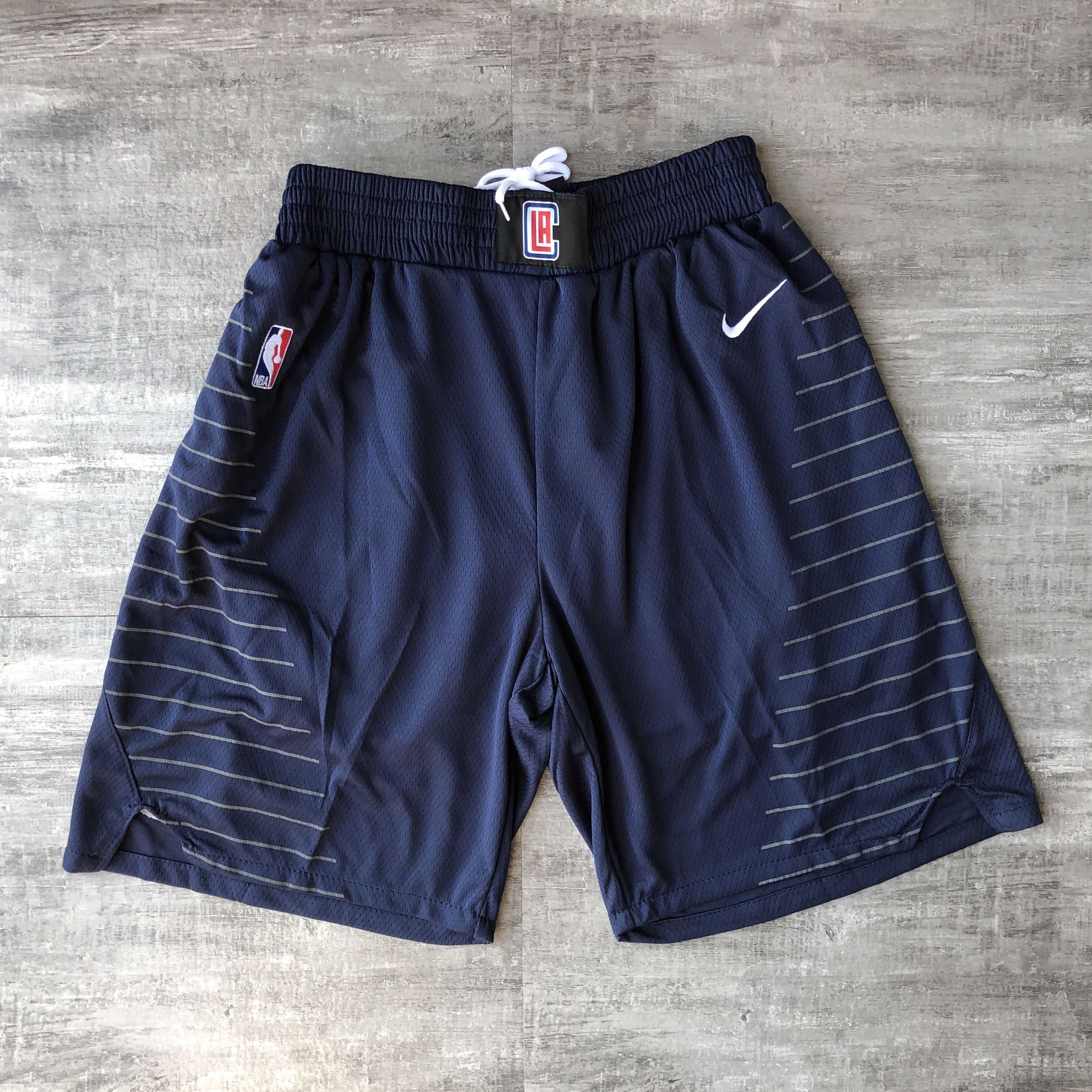 Men NBA Los Angeles Clippers navy blue Nike Shorts 0416